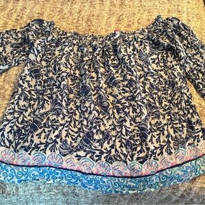Lilly Pulitzer Blue and White Blouse